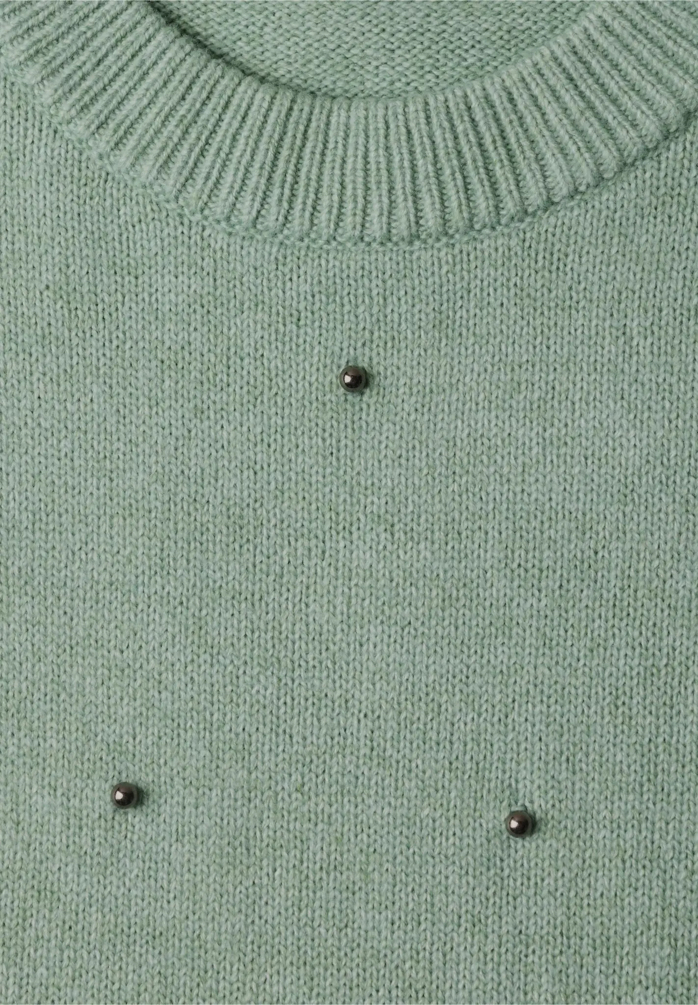 Street One Studio Pullover mit Perlendetails - Grayed Mint Melange