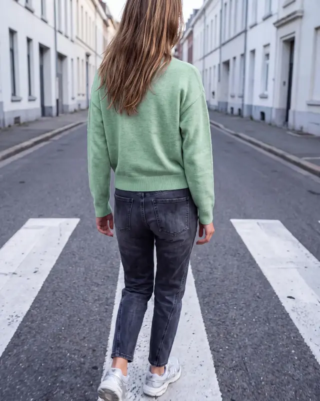 Street One Studio Pullover mit Perlendetails - Grayed Mint Melange