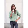 Jumper with Pearl Details - Grayed Mint Melange