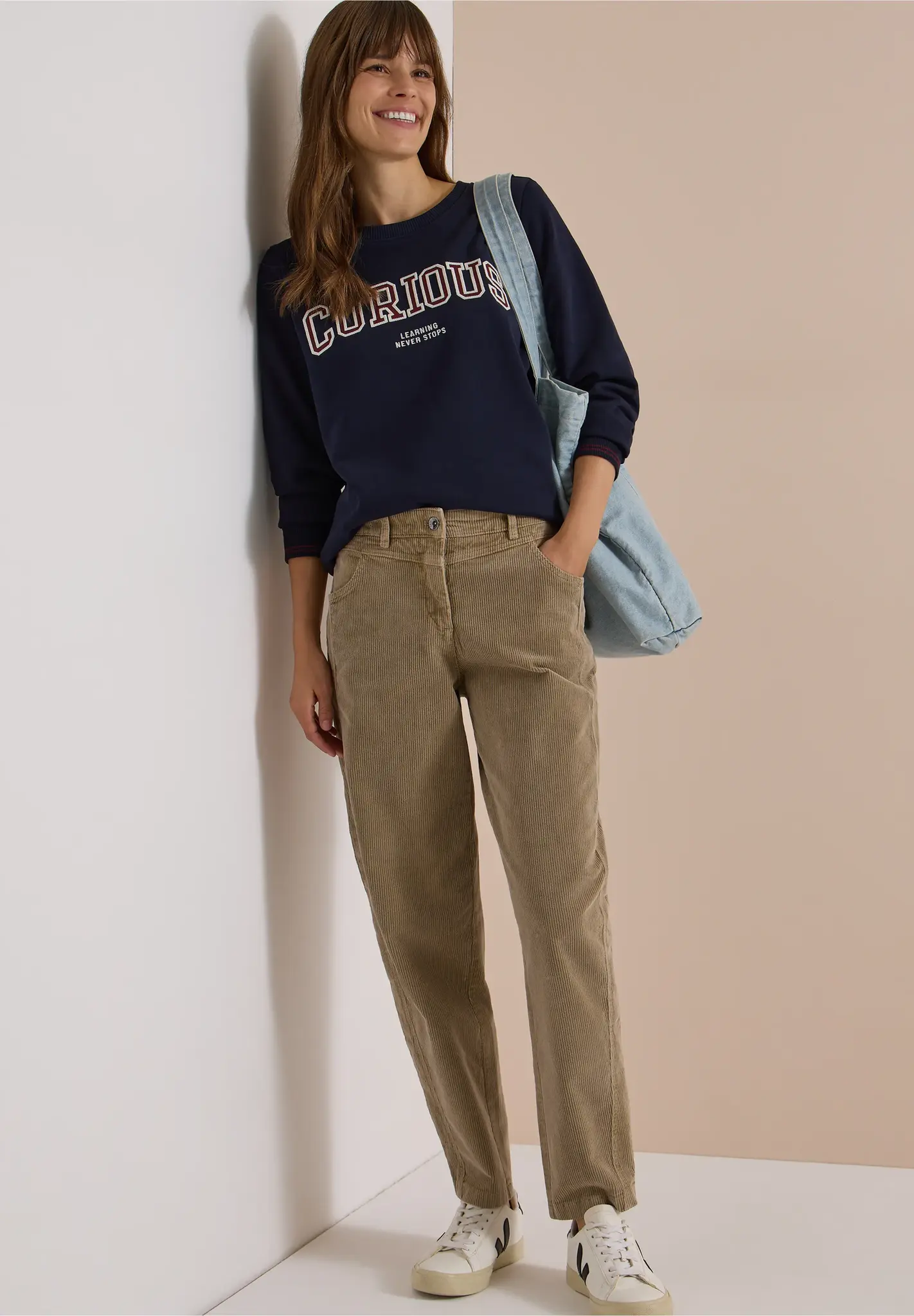 Cecil Barrel Pants Scarlett - Creamy Mocha