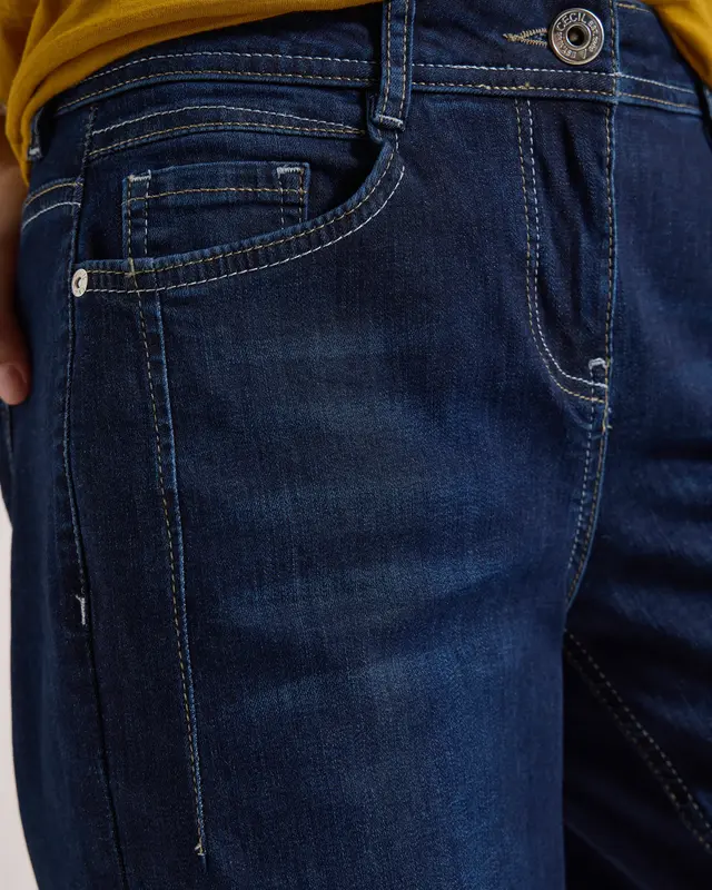 Cecil Barrel Jeans Scarlett - Dark Blue Wash