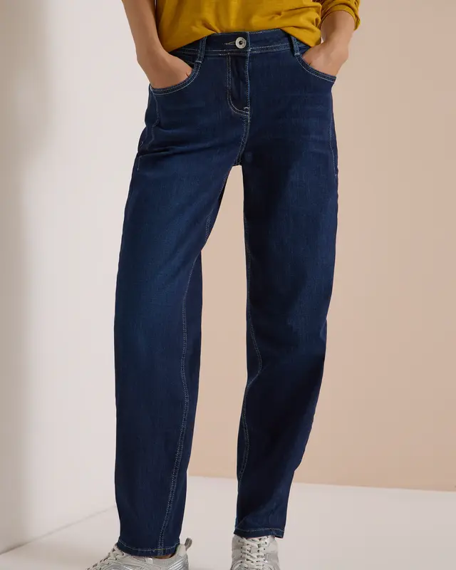 Cecil Barrel Jeans Scarlett - Dark Blue Wash