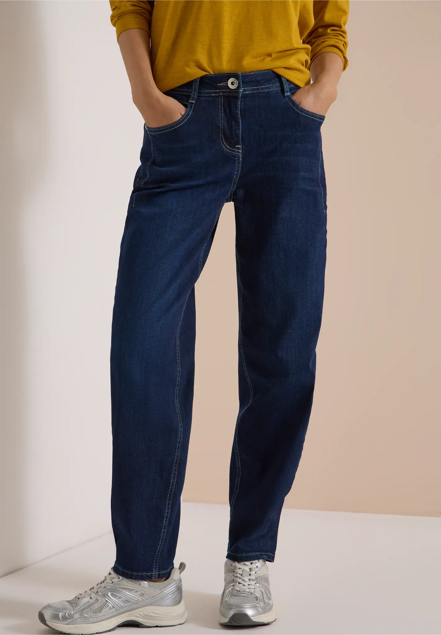 Cecil Barrel Jeans Scarlett - Dark Blue Wash