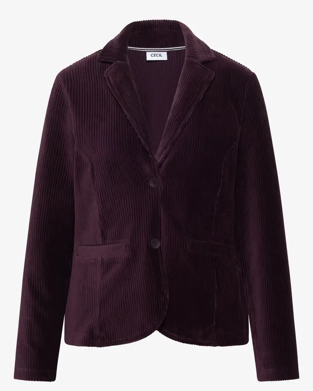 Cecil Jersey Cord-Blazer - Berry Red