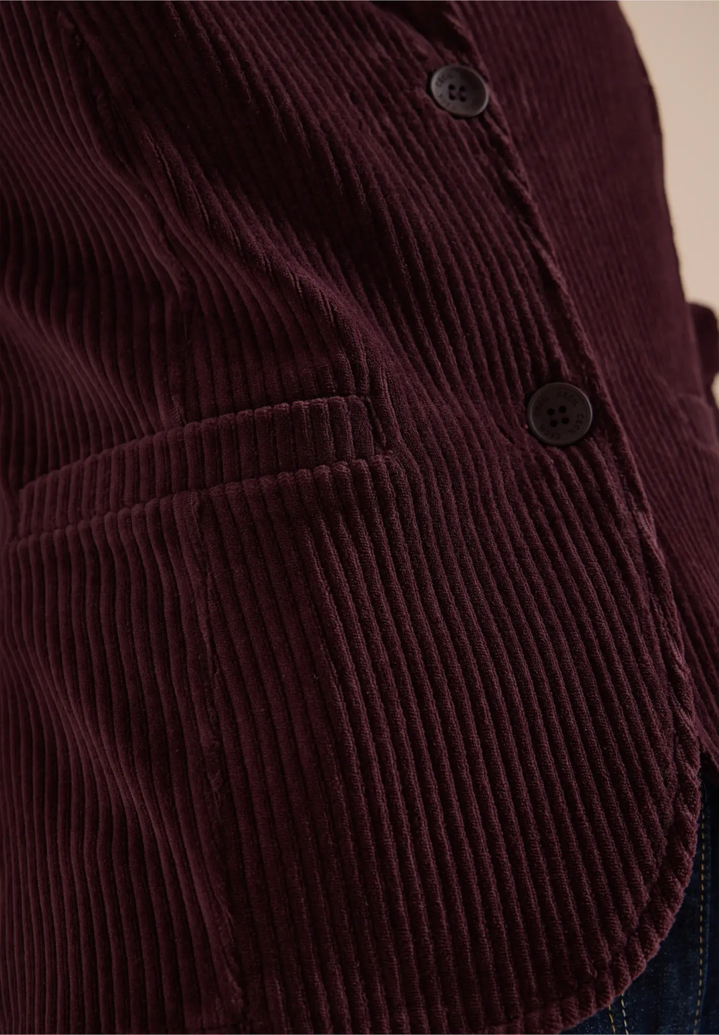 Cecil Jersey Cord-Blazer - Berry Red