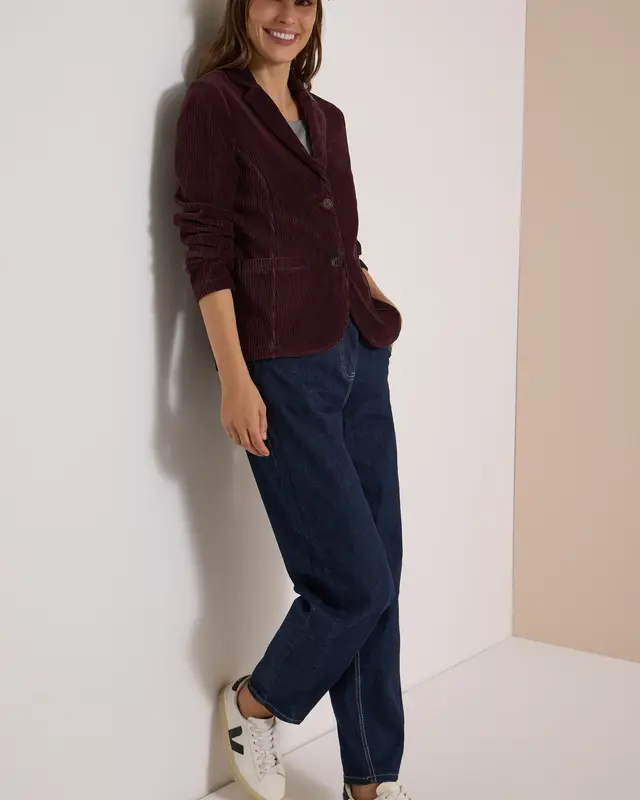 Cecil Jersey Cord-Blazer - Berry Red