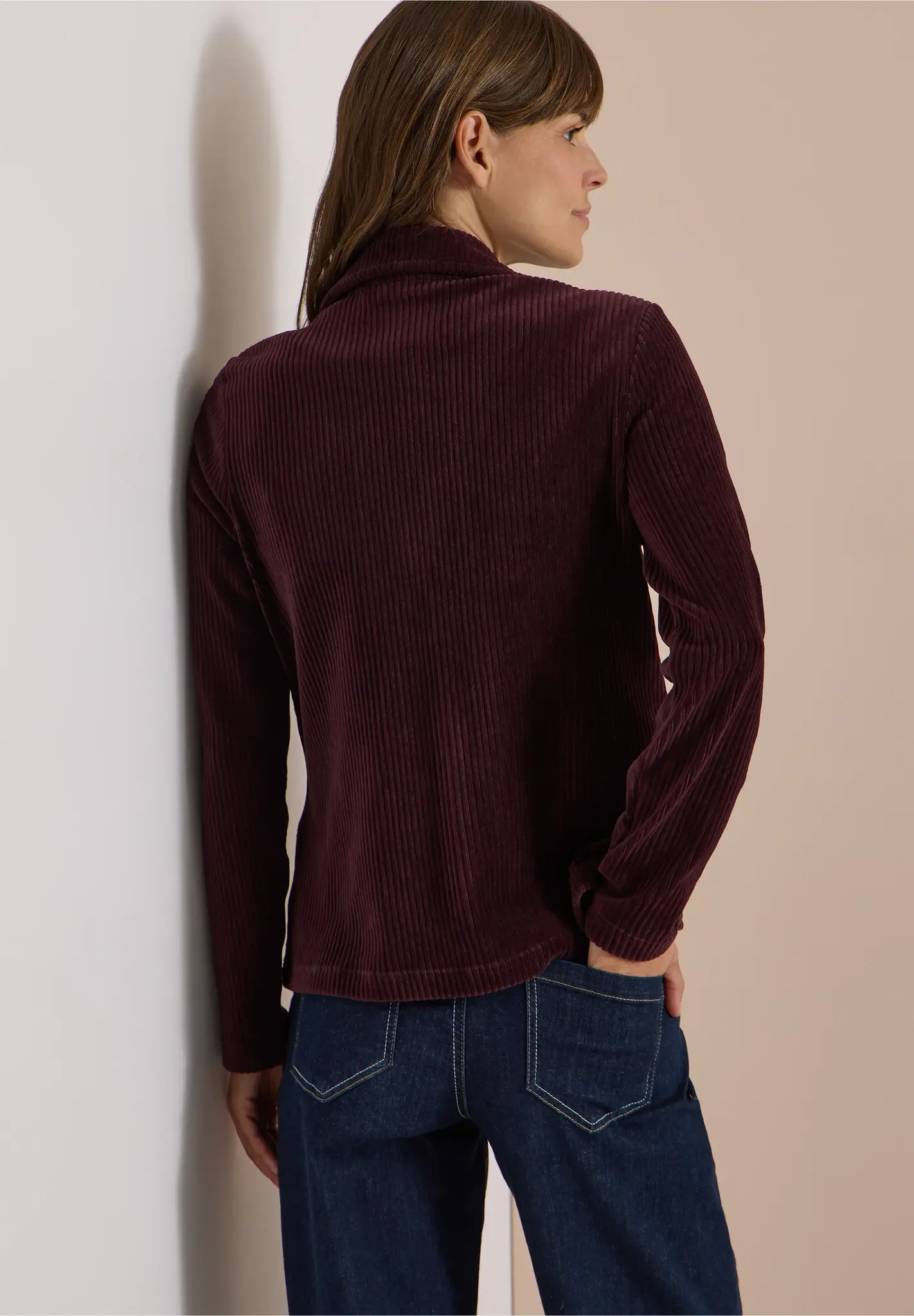 Cecil Effen Jersey Cord Blazer - Berry Red