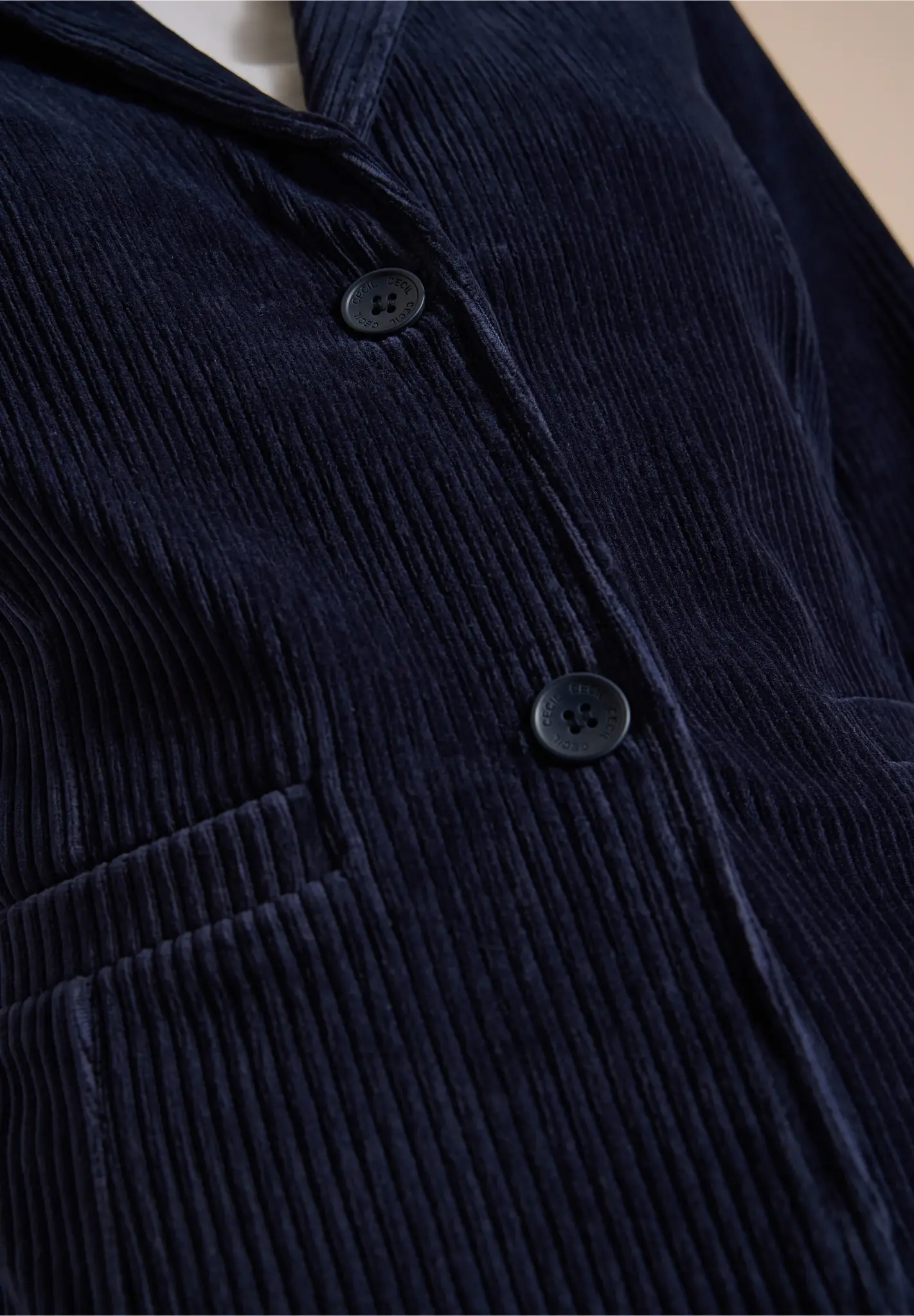 Cecil Effen Jersey Cord Blazer - Urban Dark Blue