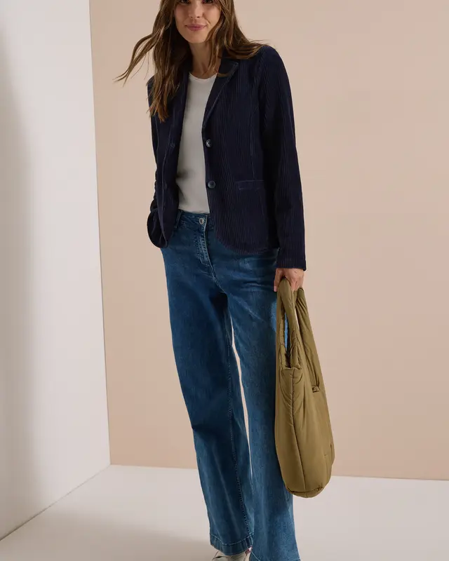 Cecil Jersey Cord Blazer - Urban Dark Blue