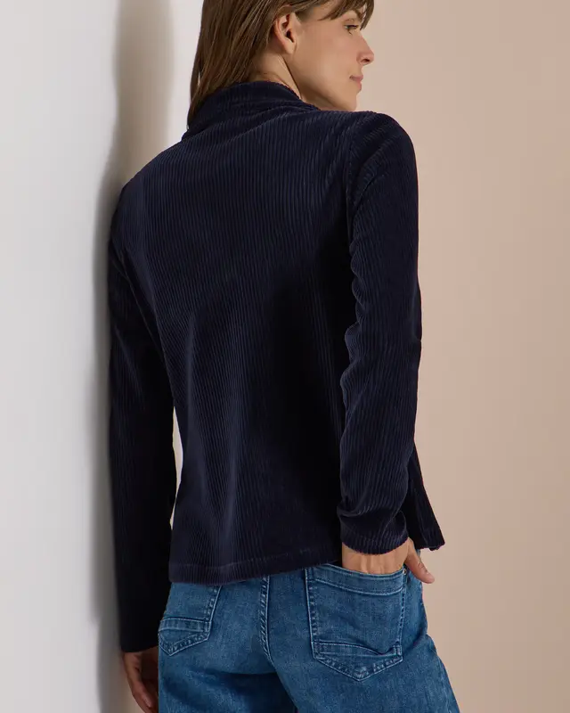 Cecil Effen Jersey Cord Blazer - Urban Dark Blue