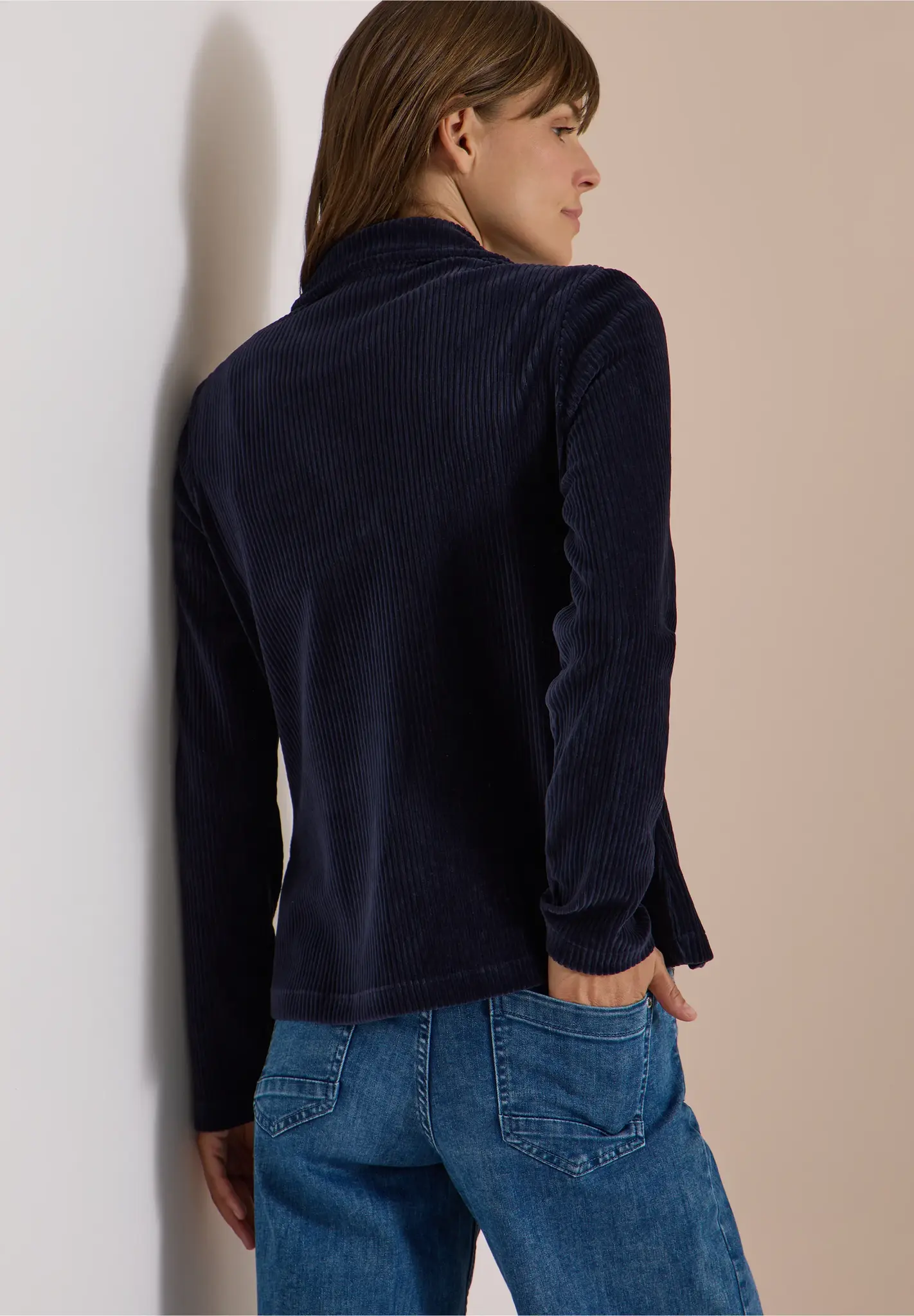 Cecil Jersey Cord Blazer - Urban Dark Blue