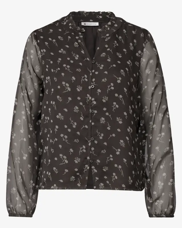 Street One Chiffon Bluse - Black Coffee