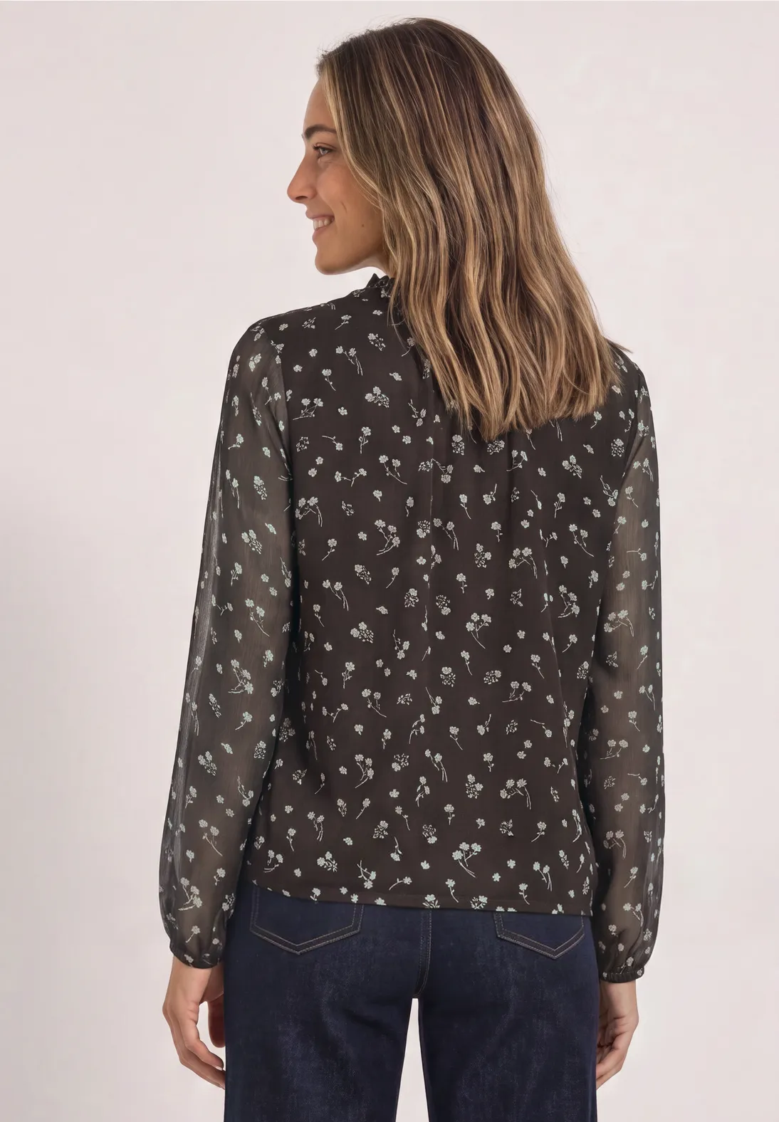 Street One Chiffon Blouse - Black Coffee