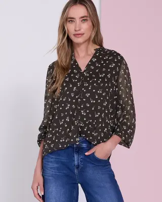 Street One Chiffon Blouse - Black Coffee