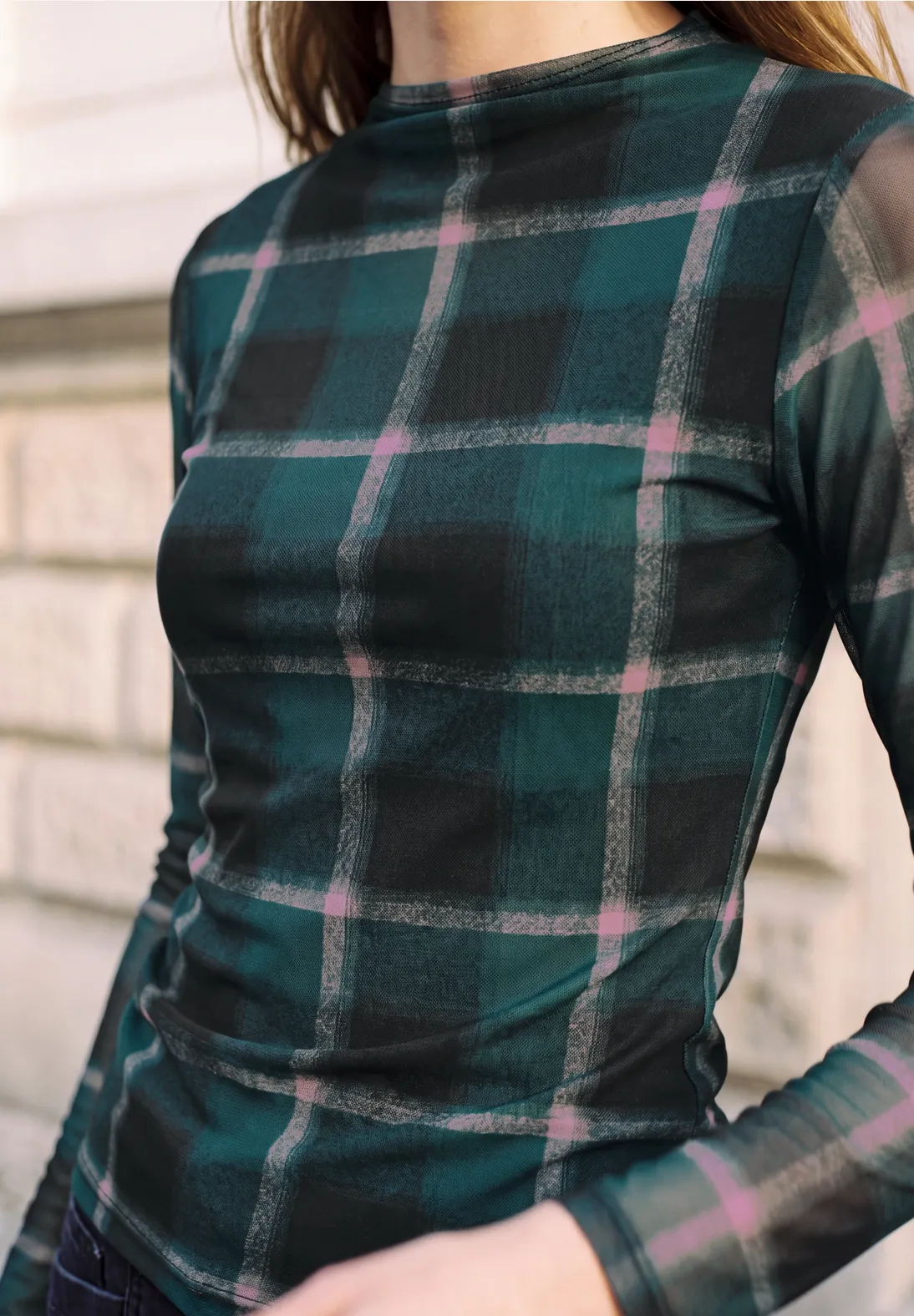 Street One Studio Mesh Shirt met Col - Pearly Rose
