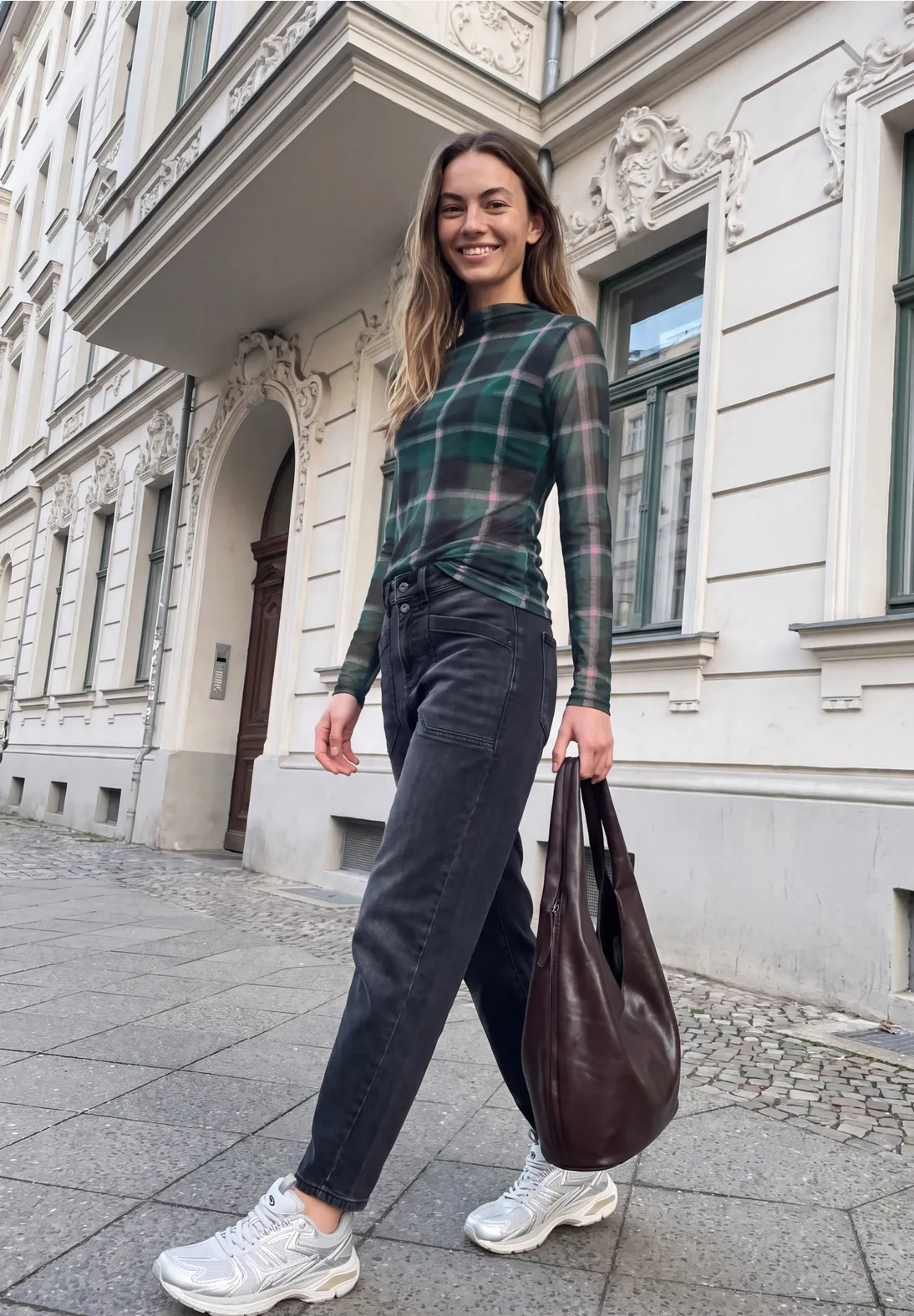 Street One Studio Mesh Shirt with Turtleneck - Pearly Rose