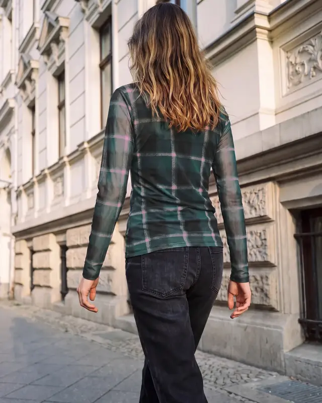 Street One Studio Mesh Shirt met Col - Pearly Rose