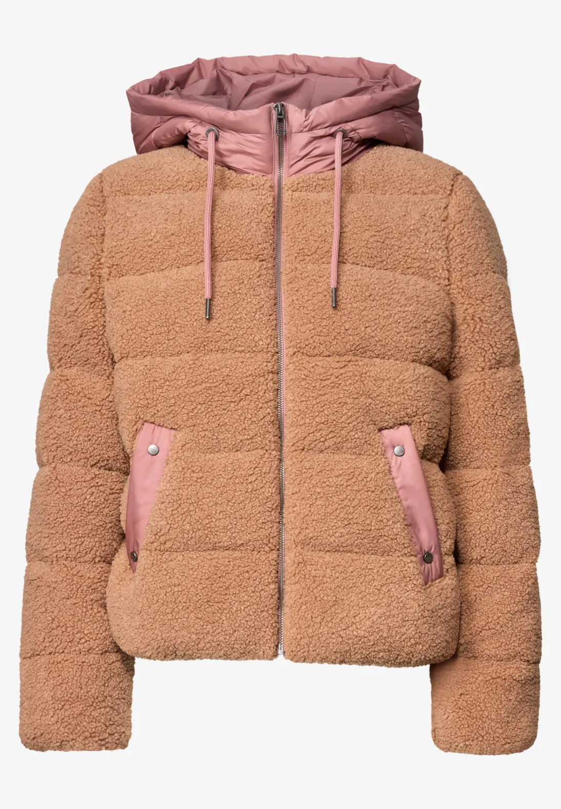 Street One Studio Teddy Jacket with Hood - Honey Brown