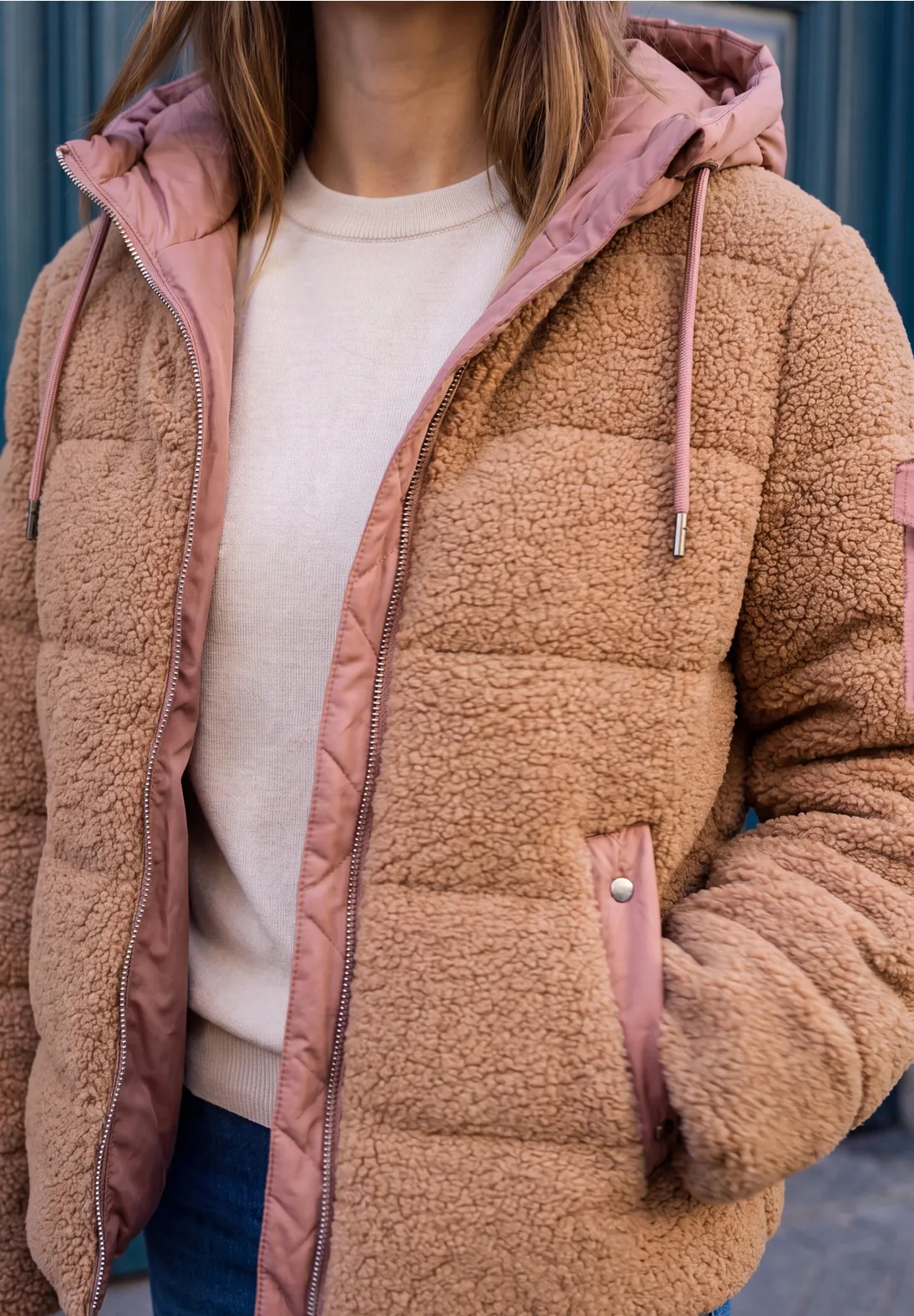 Street One Studio Teddy Jas met Capuchon - Honey Brown