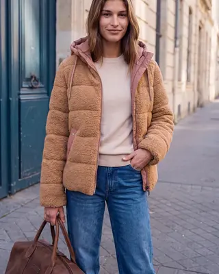 Street One Studio Teddy Jas met Capuchon - Honey Brown