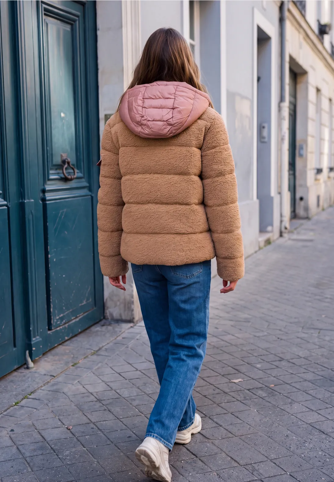 Street One Studio Teddy Jacket with Hood - Honey Brown