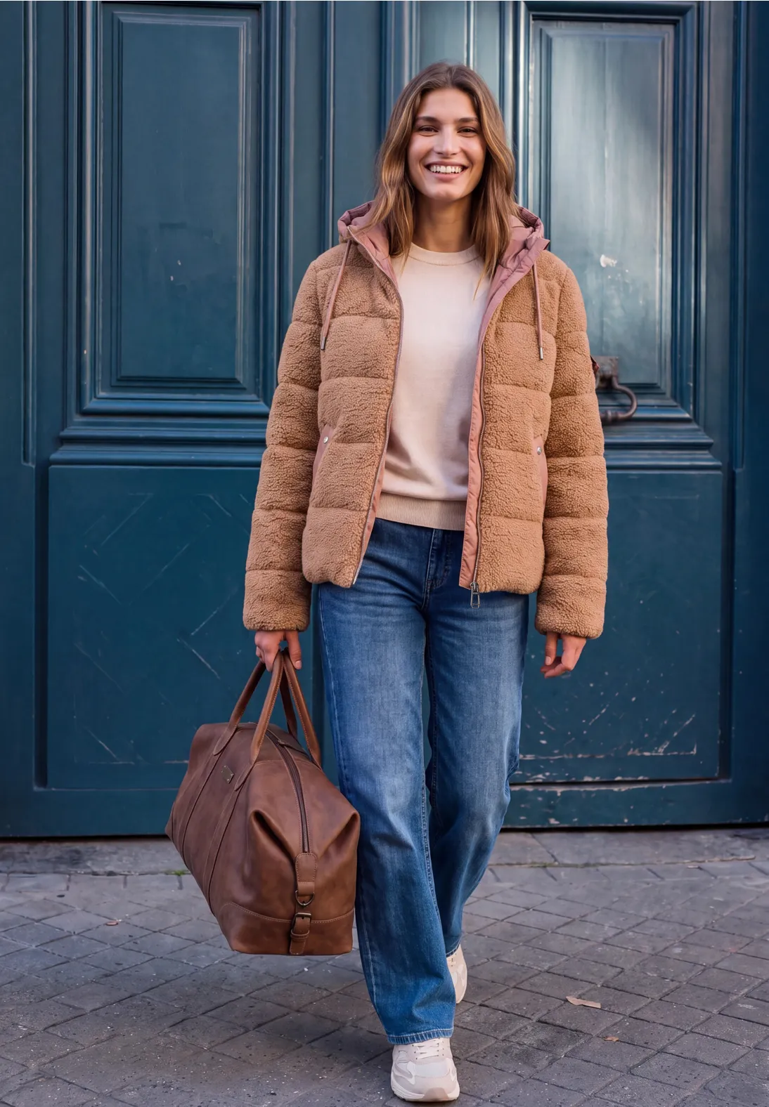 Street One Studio Teddy Jas met Capuchon - Honey Brown