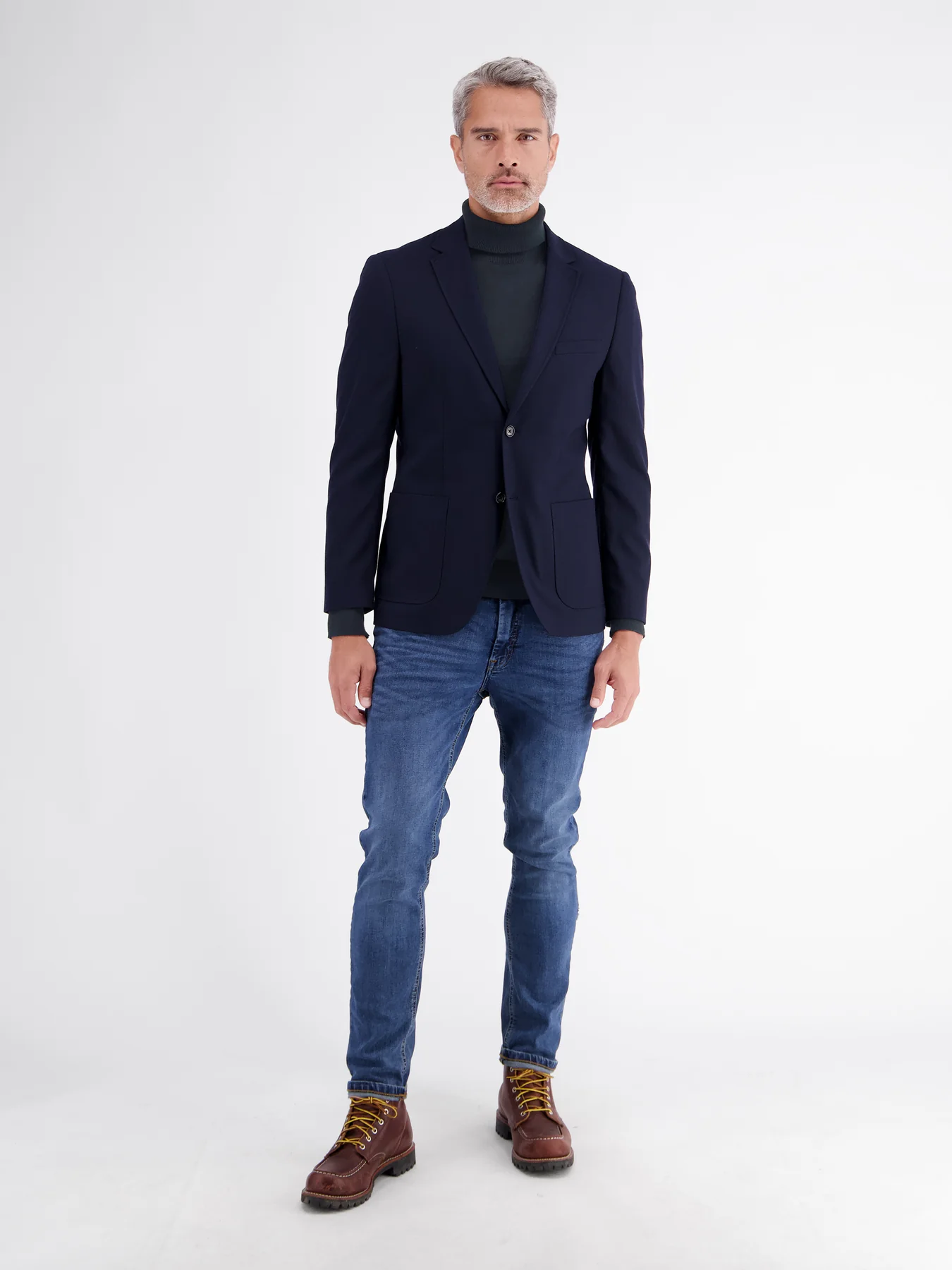 Lerros Turtleneck Jumper, Pure Cotton - Classic Navy