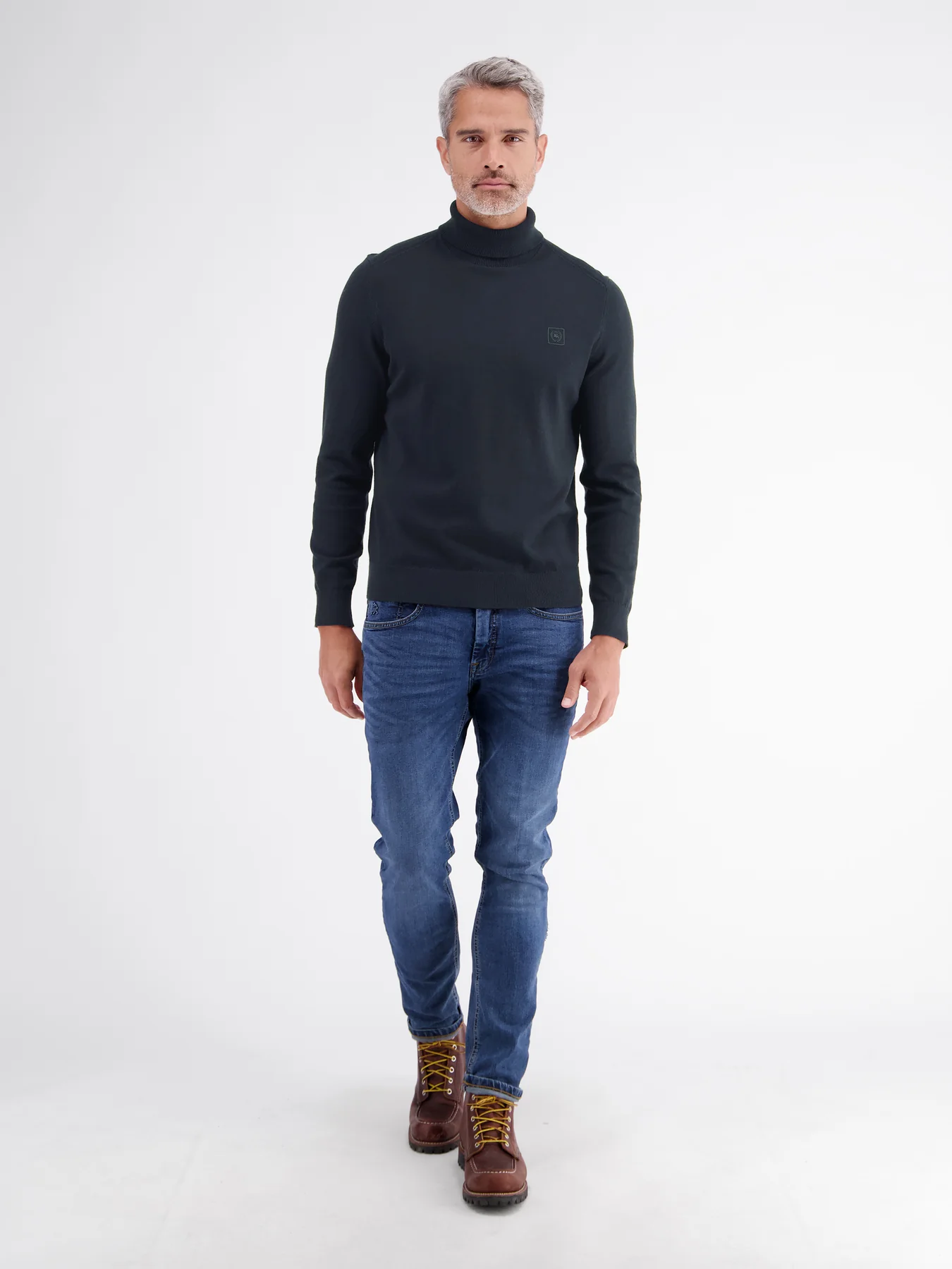 Lerros Rollkragen Pullover, Reiner Baumwolle - Classic Navy