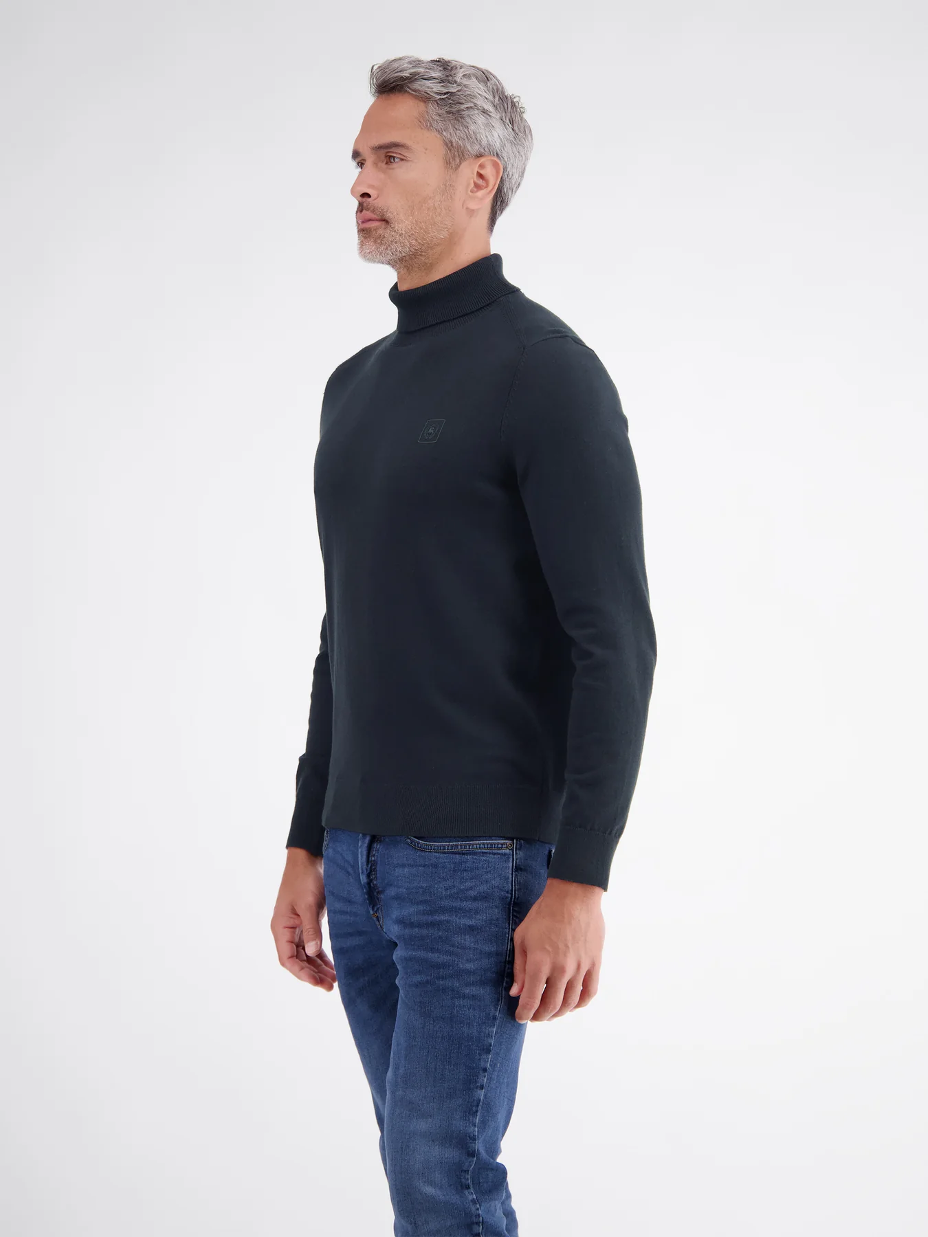Lerros Rollkragen Pullover, Reiner Baumwolle - Classic Navy