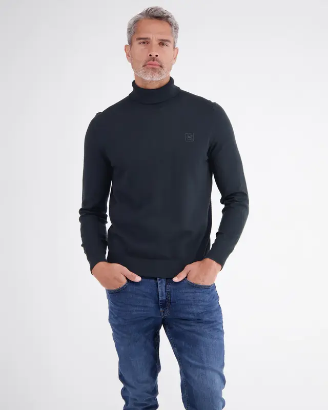 Lerros Rollkragen Pullover, Reiner Baumwolle - Classic Navy