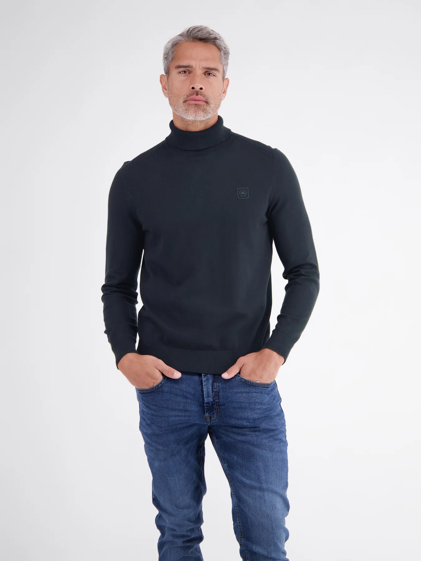 Lerros Rollkragen Pullover, Reiner Baumwolle - Classic Navy