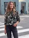 Street One Studio Chiffon Blouse Bow Detail - Inked Grey