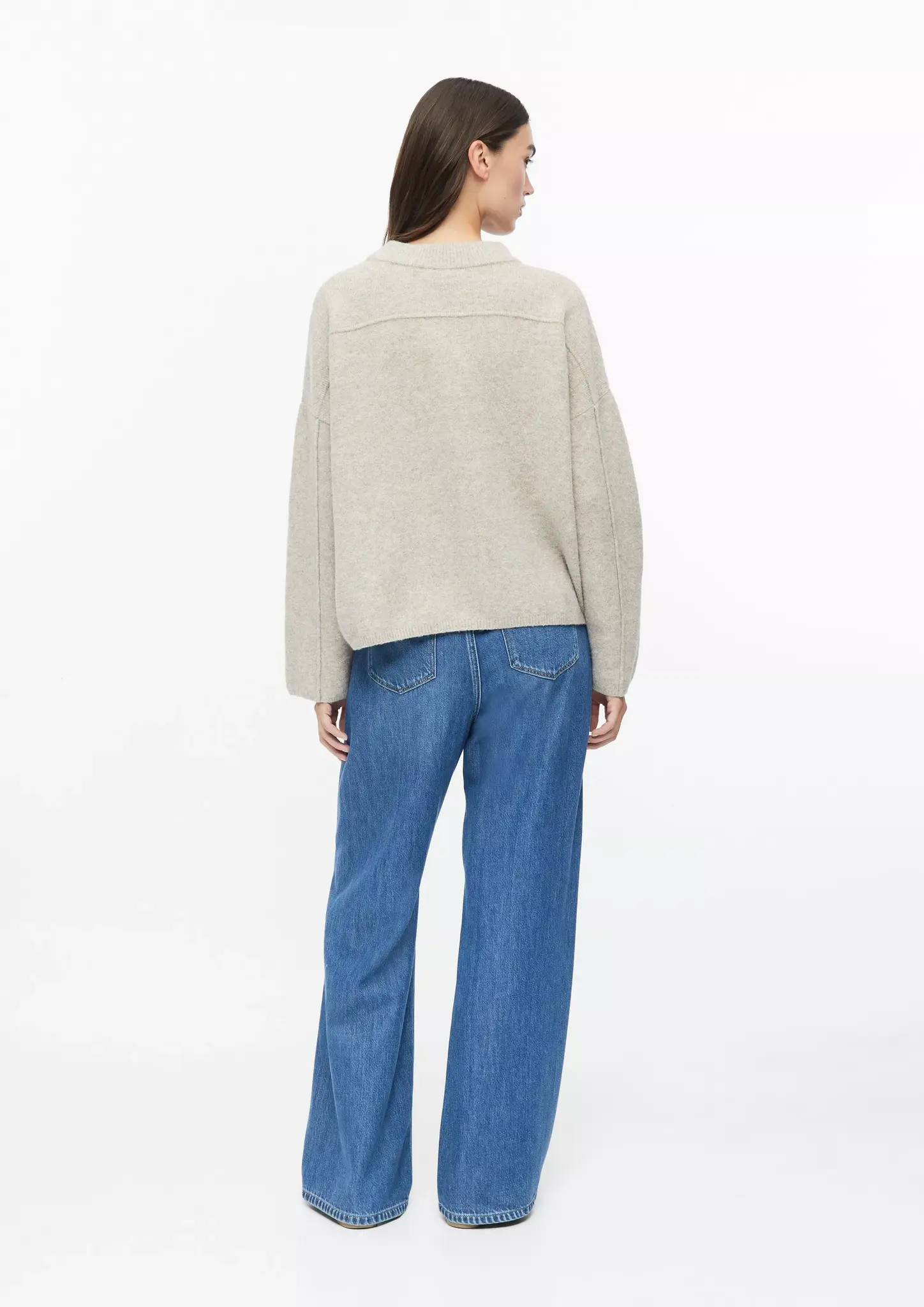 S. Oliver Gebreide Trui met Wol - Beige