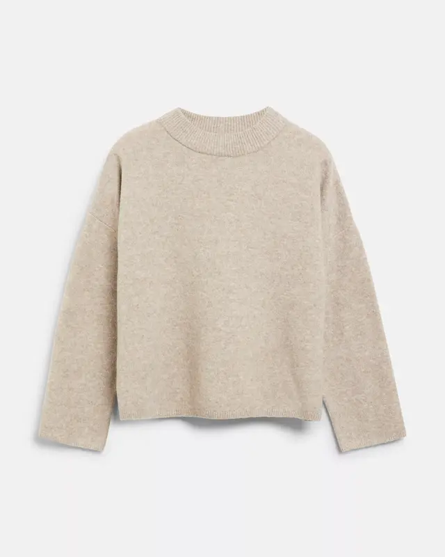 S. Oliver Gebreide Trui met Wol - Beige