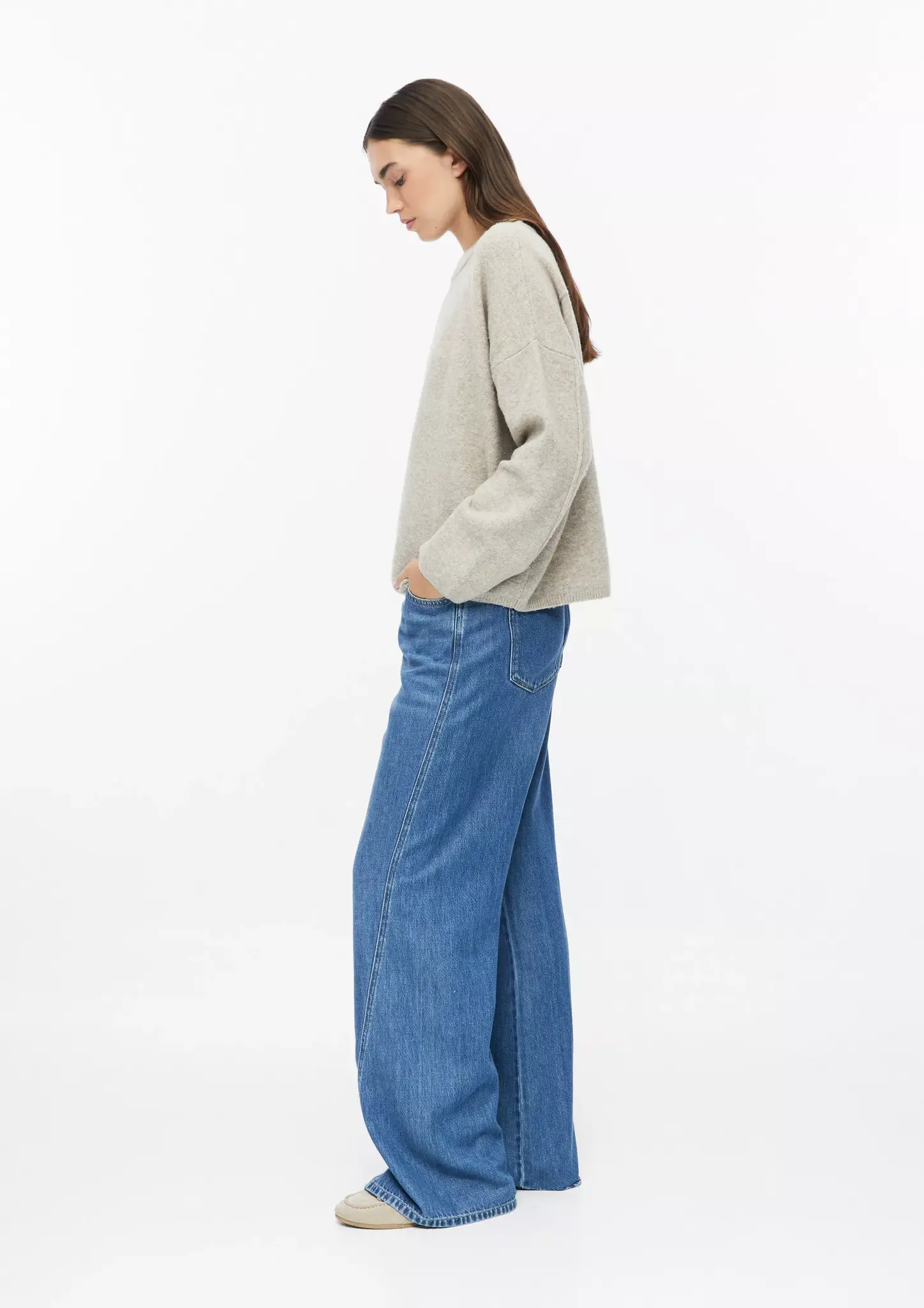 S. Oliver Strick Pullover mit Wolle - Beige