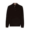 Half-Zip Sweater with Buttons - Espresso Brown