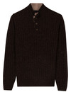 Baileys Pullover mit Half-Zip und Knöpfen - Espresso Brown