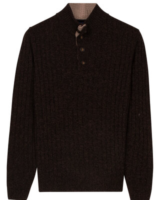 Baileys Trui Half Zip en Knopen - Espresso Brown