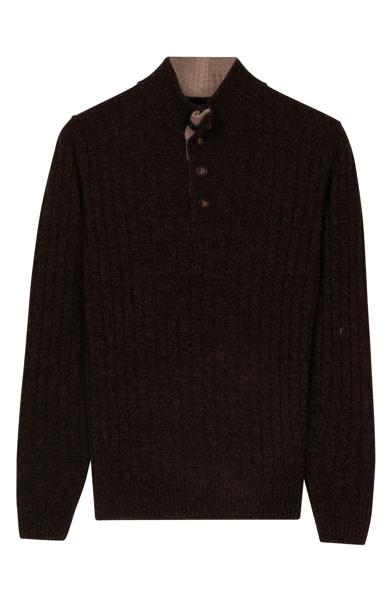 Baileys Trui Half Zip en Knopen - Espresso Brown