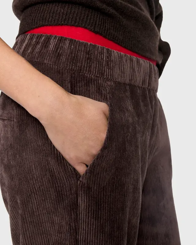Mac Jeans  Corduroy Broek Chiara - Truffle Brown