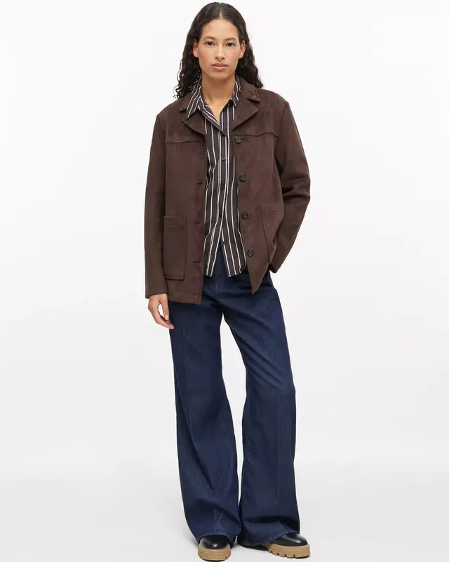 S. Oliver Streifen Bluse - Dark Brown
