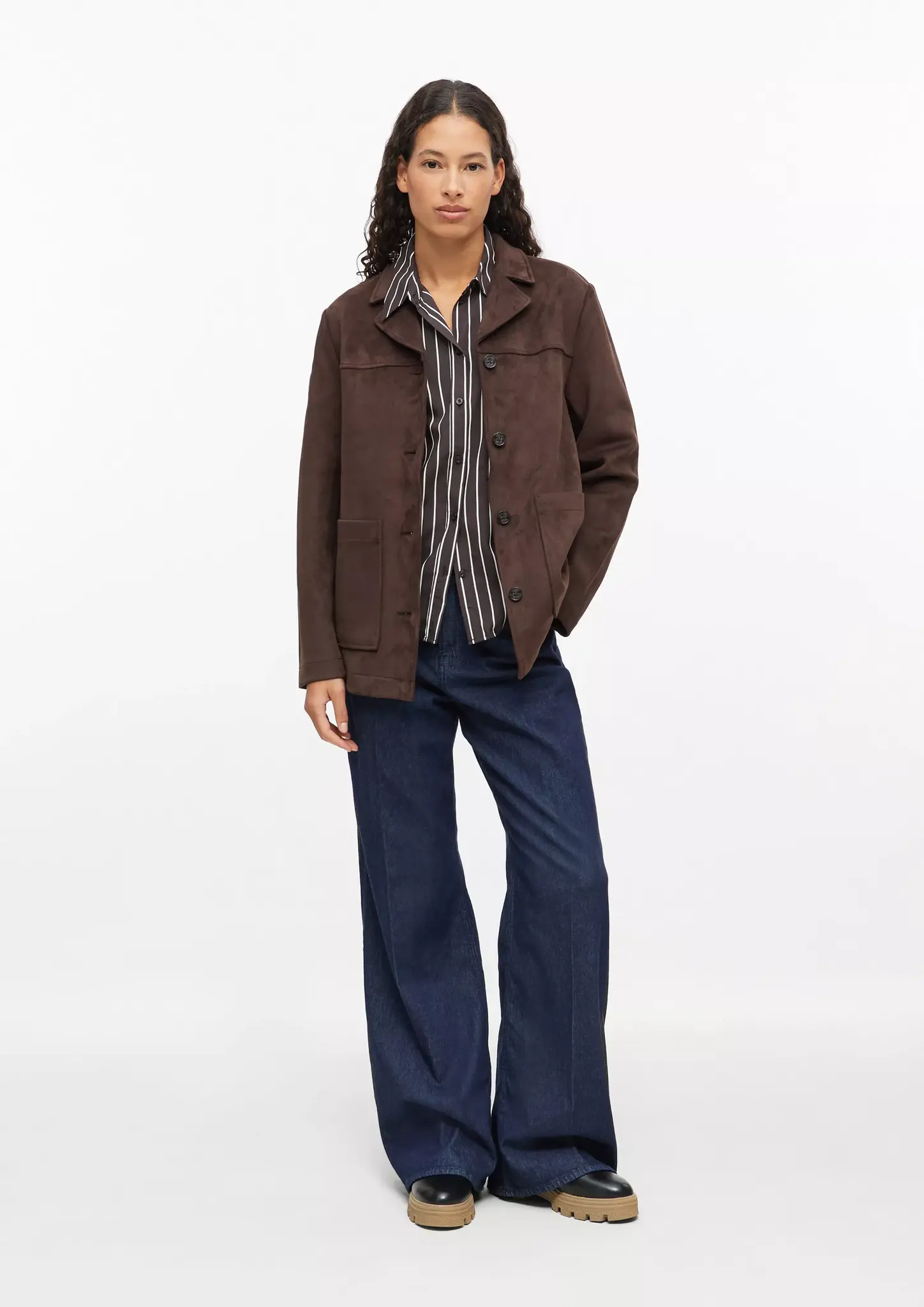 S. Oliver Streifen Bluse - Dark Brown