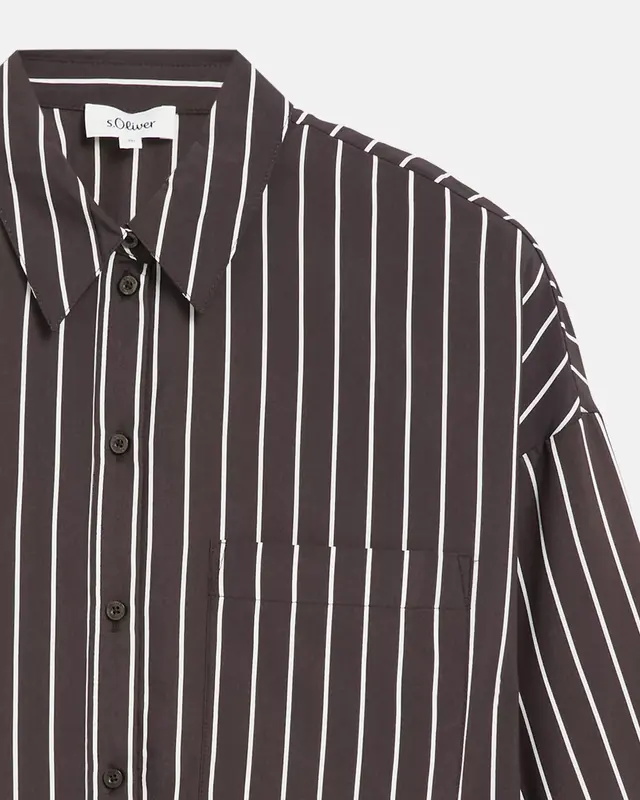 S. Oliver Streifen Bluse - Dark Brown