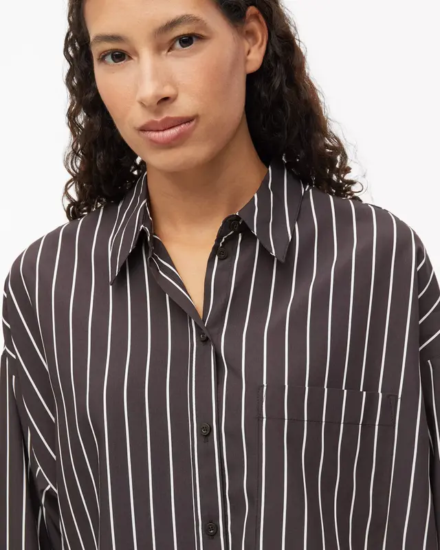S. Oliver Streep Blouse - Dark Brown