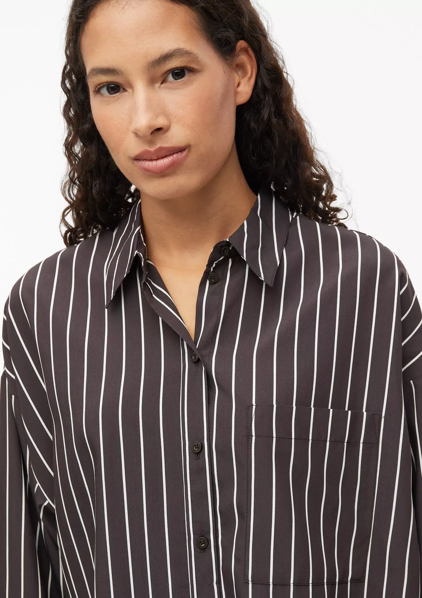 S. Oliver Streifen Bluse - Dark Brown