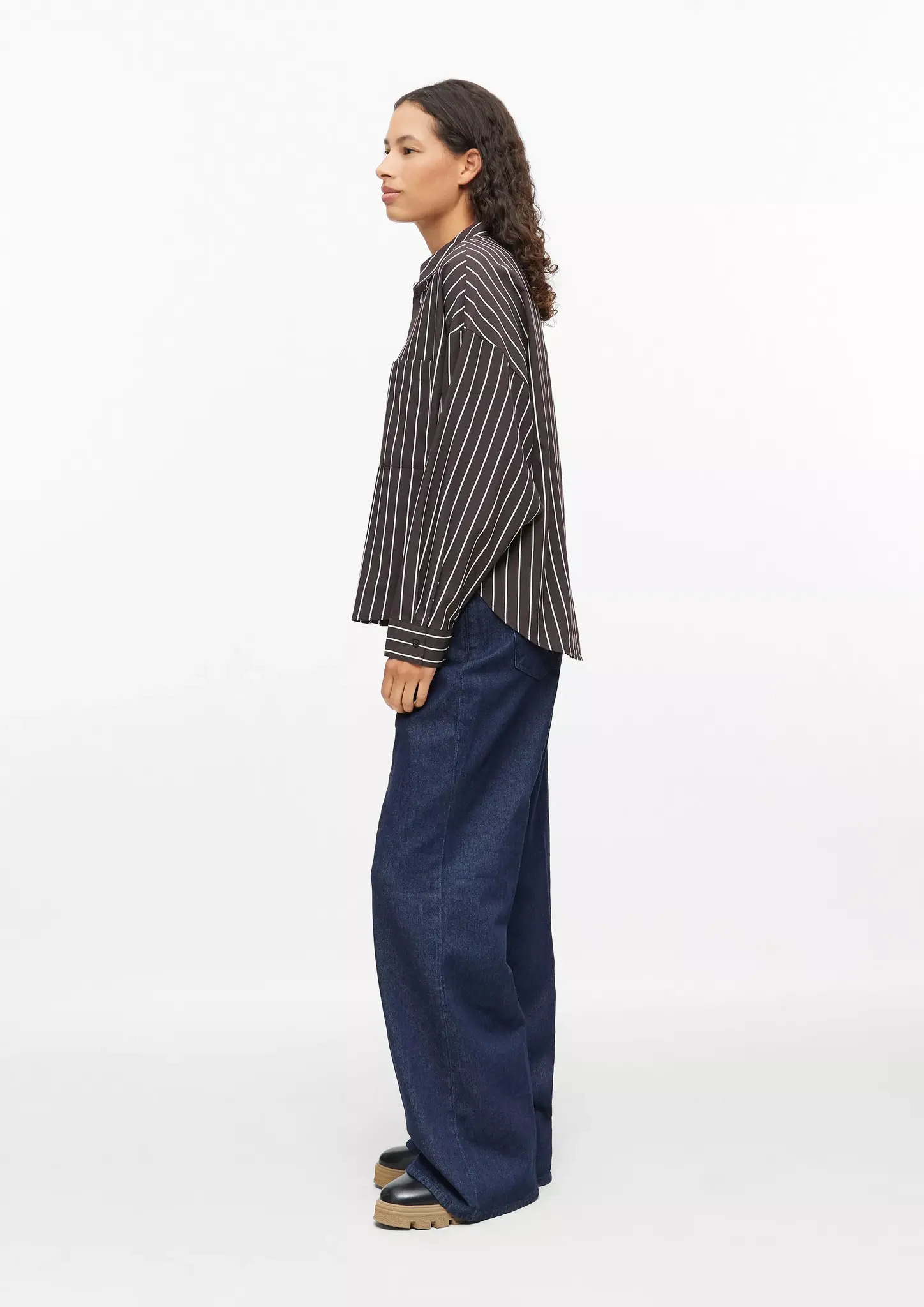 S. Oliver Streifen Bluse - Dark Brown