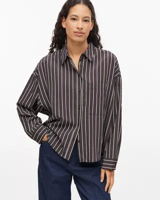 S. Oliver Striped Blouse - Dark Brown