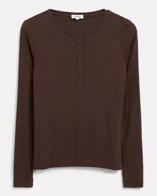 S. Oliver Henley Shirt - Dark Brown