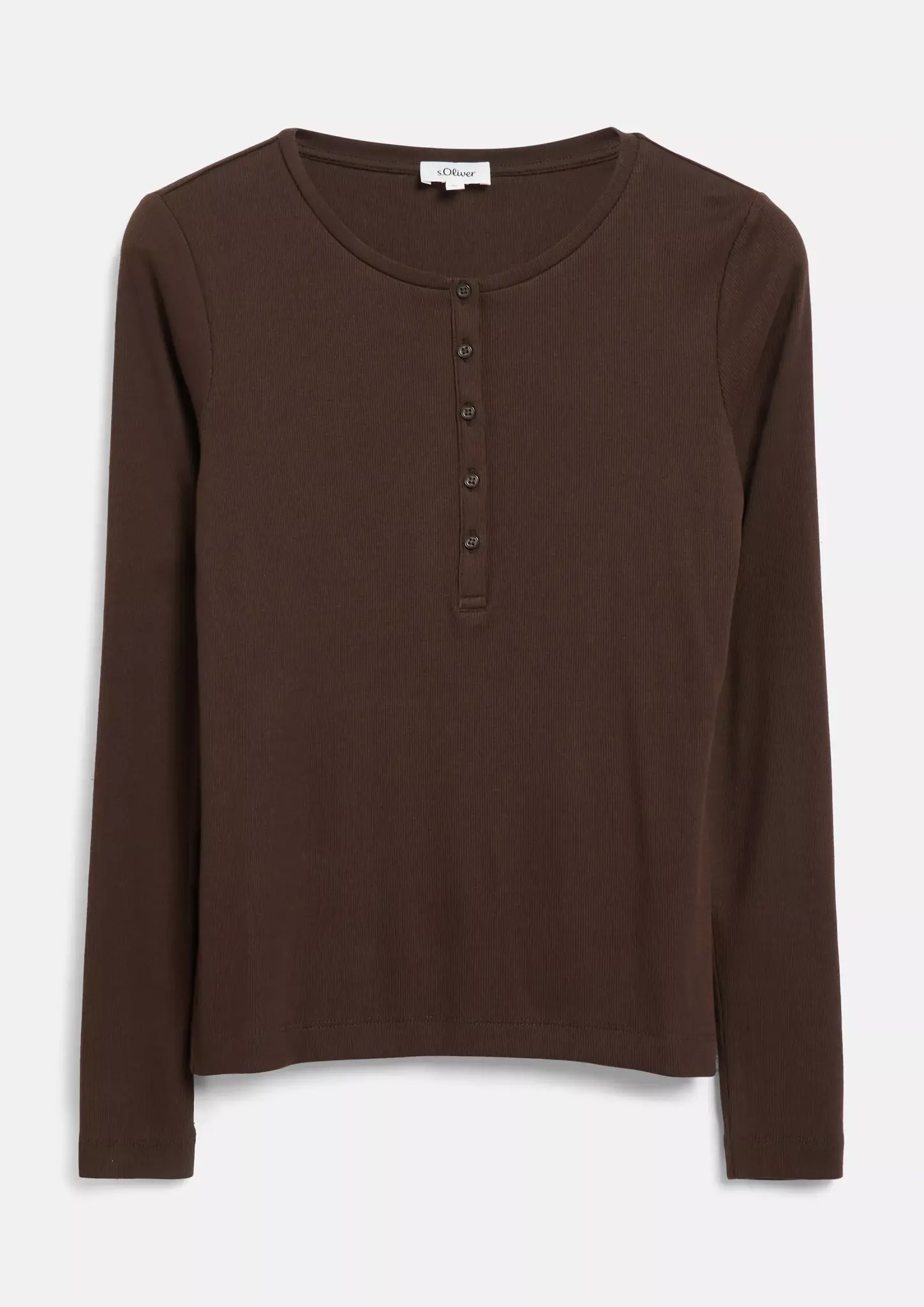 S. Oliver Henley Shirt - Dark Brown