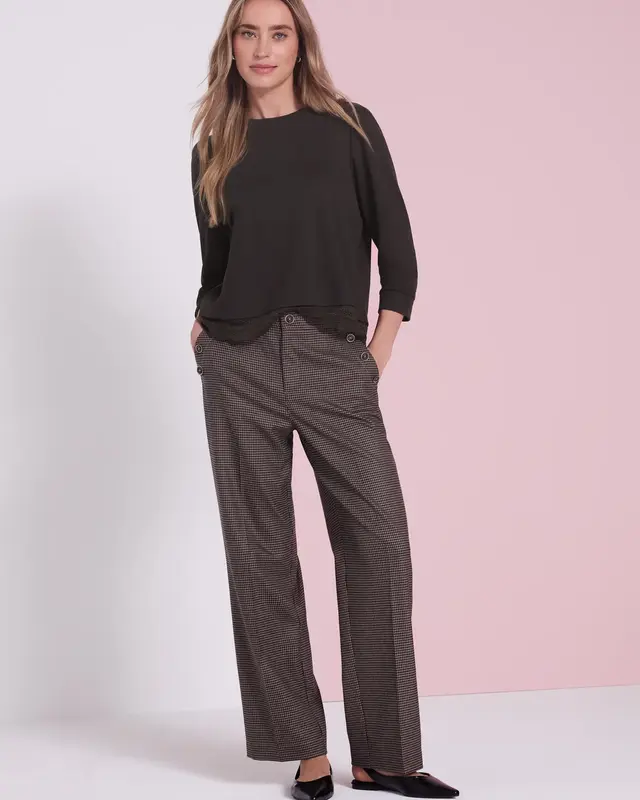 Street One Shirt met Kanten Zoom - Black Coffee
